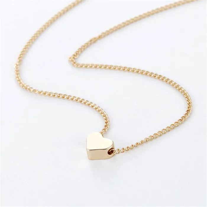 Simple Fashion Gold Color Double-sided Love Pendant Necklaces Clavicle Chains Necklace Women Jewelry Valentines Day Gift - Image 7