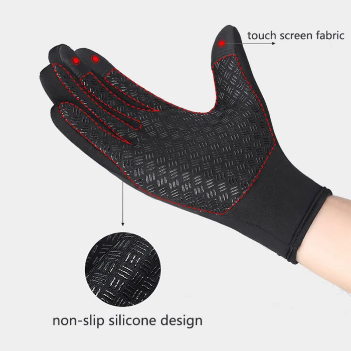 Winter Gloves Touch Screen Riding Motorcycle Sliding Waterproof Sports Gloves With Fleece - Image 3