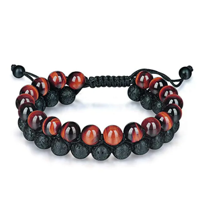 Tiger Eye Couple Bracelets Matte Black Agate Beads Bracelet - Image 10