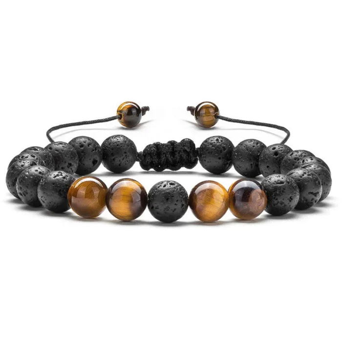 Tiger Eye Couple Bracelets Matte Black Agate Beads Bracelet - Image 16