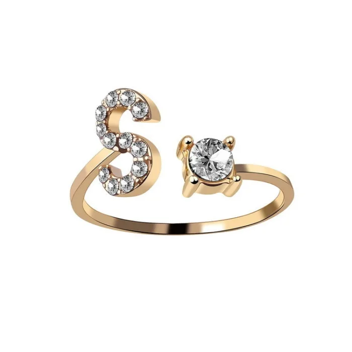 New Design Adjustable 26 Initial Letter Ring Fashion Jewelry For Women Simple Elegant Jewelry - Image 39