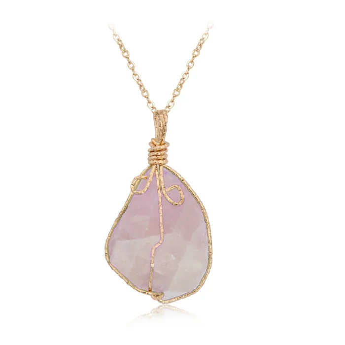 Natural stone pendant irregular crystal rough necklace - Image 15