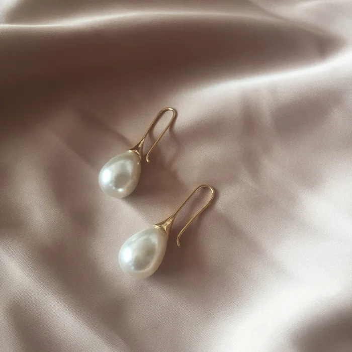 Waterdrop pearl simple personality earrings - Image 7