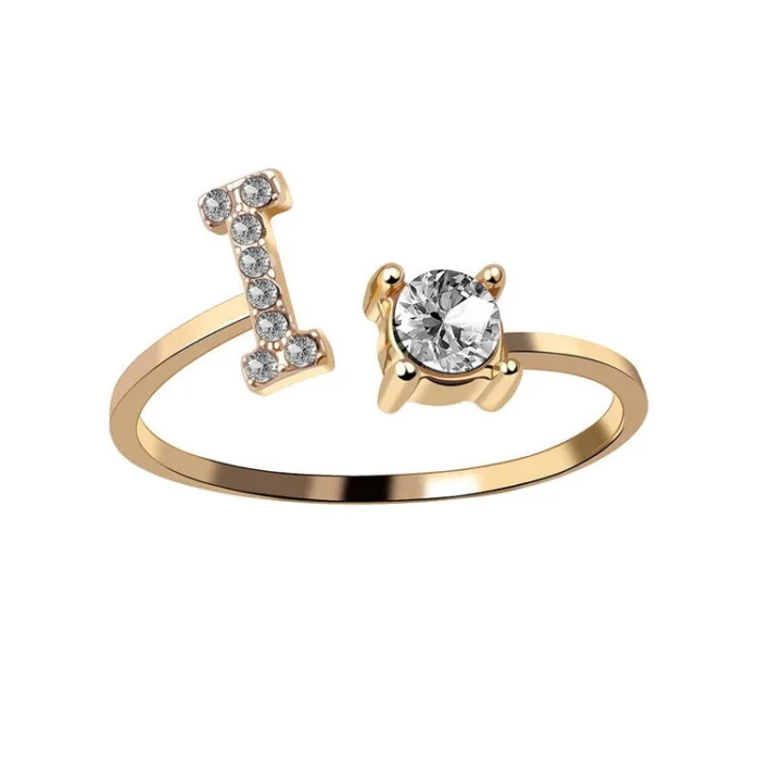 New Design Adjustable 26 Initial Letter Ring Fashion Jewelry For Women Simple Elegant Jewelry - Image 9