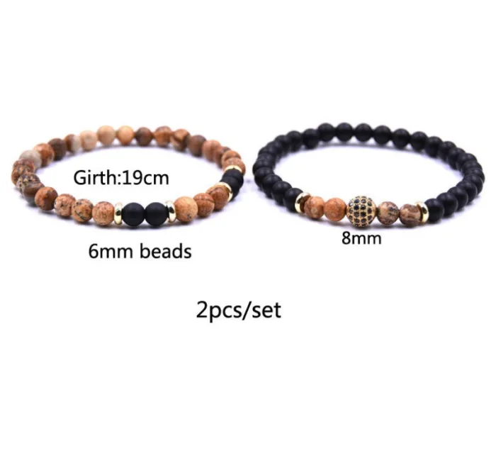 Natural Stone Bracelet Set Micro Zircon Bracelet - Image 2