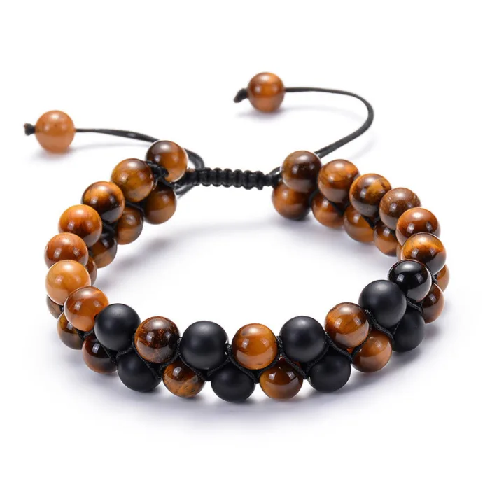 Tiger Eye Couple Bracelets Matte Black Agate Beads Bracelet - Image 20