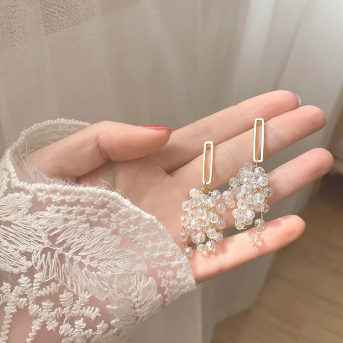 Crystal Tassel Grape Earrings Female Niche High-end Earrings Earrings - Image 2