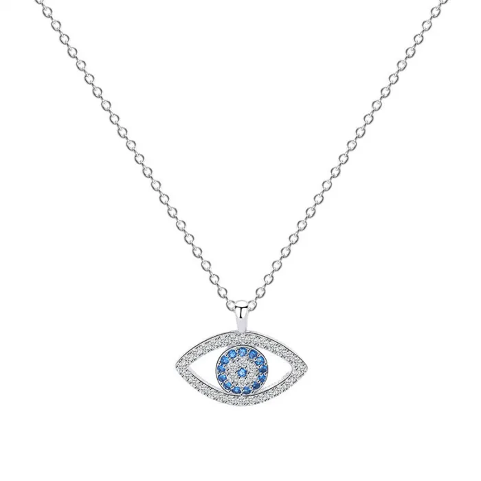 s925 Sterling Silver Jewelry European and American Atmospheric Demon Eye Necklace Eye Pendant - Image 5