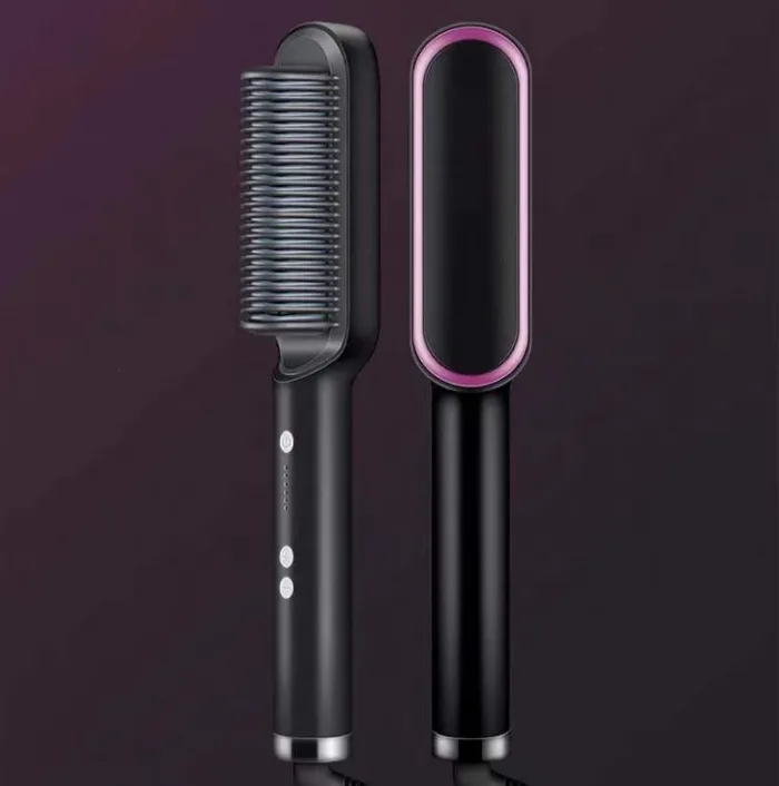 New 2 In 1 Hair Straightener Hot Comb Negative Ion Curling Tong Dual-purpose Electric Hair Brush - Image 7