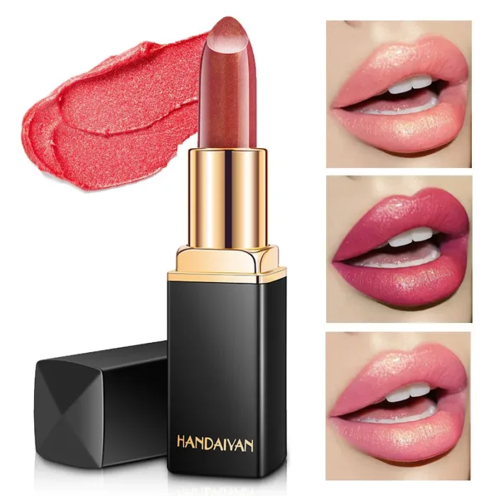 Shiny Metallic Lipstick Pearlescent Color Temperature Change Lipstick Gilt Lipstick - Image 5