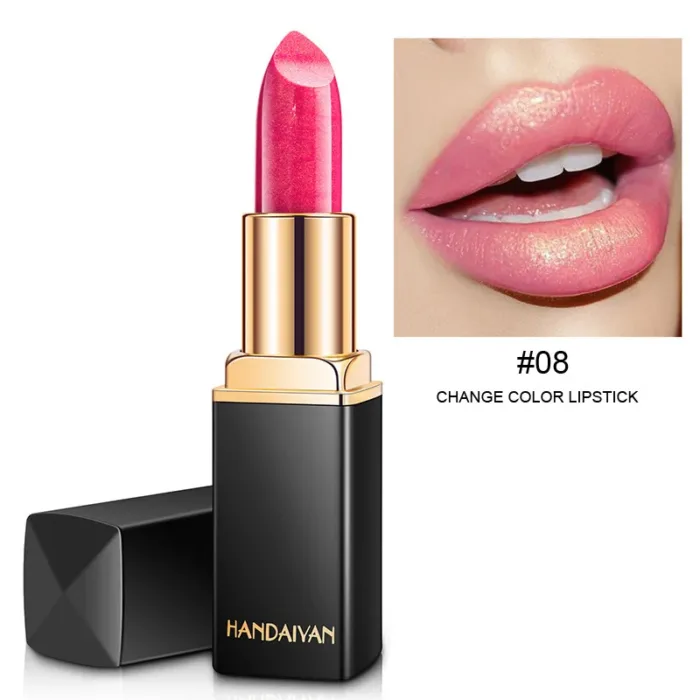 Shiny Metallic Lipstick Pearlescent Color Temperature Change Lipstick Gilt Lipstick - Image 4