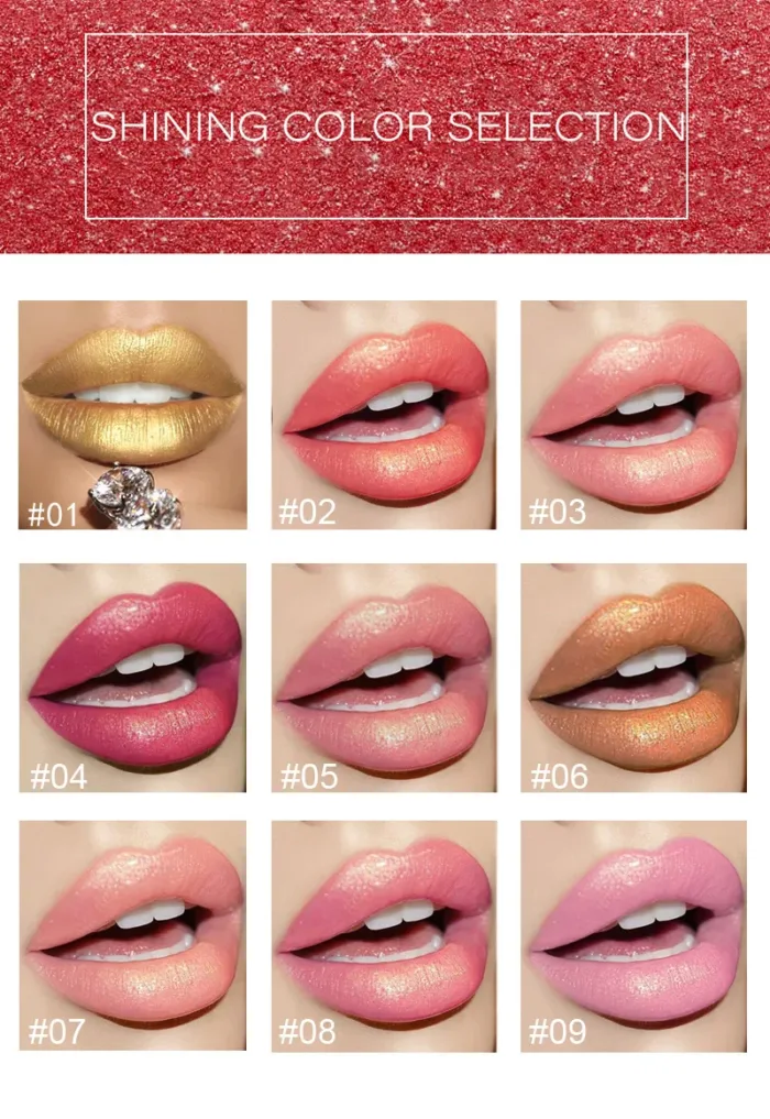 Shiny Metallic Lipstick Pearlescent Color Temperature Change Lipstick Gilt Lipstick - Image 8