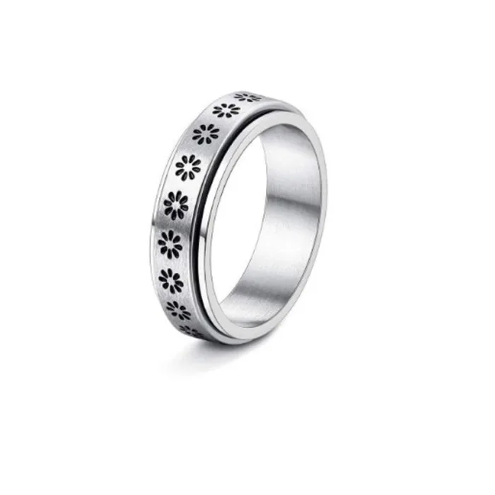 Stainless Steel Rotatable Spinner Ring Moon Stars Relieve Anxiety Rings - Image 16