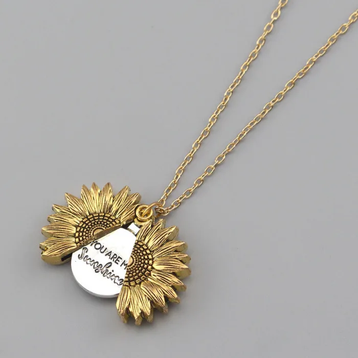 You Are My Sunshine Sunflower Necklace Women Men - Image 6