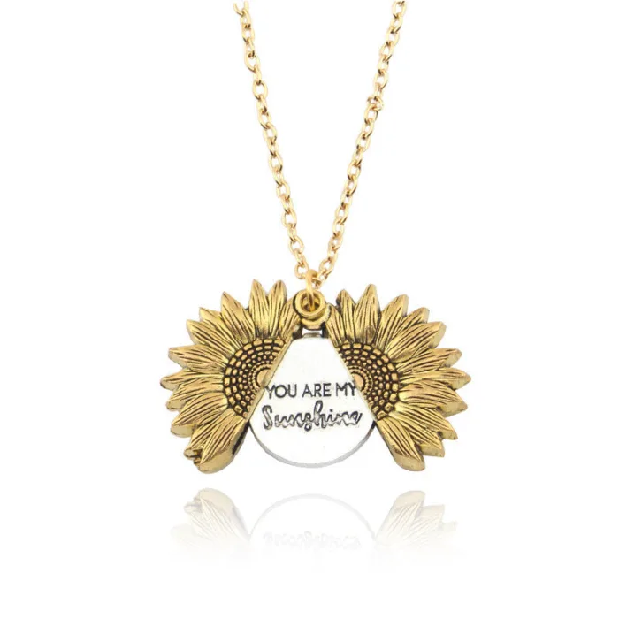 You Are My Sunshine Sunflower Necklace Women Men - Image 9