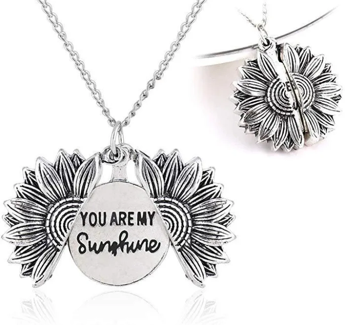 You Are My Sunshine Sunflower Necklace Women Men - Image 8