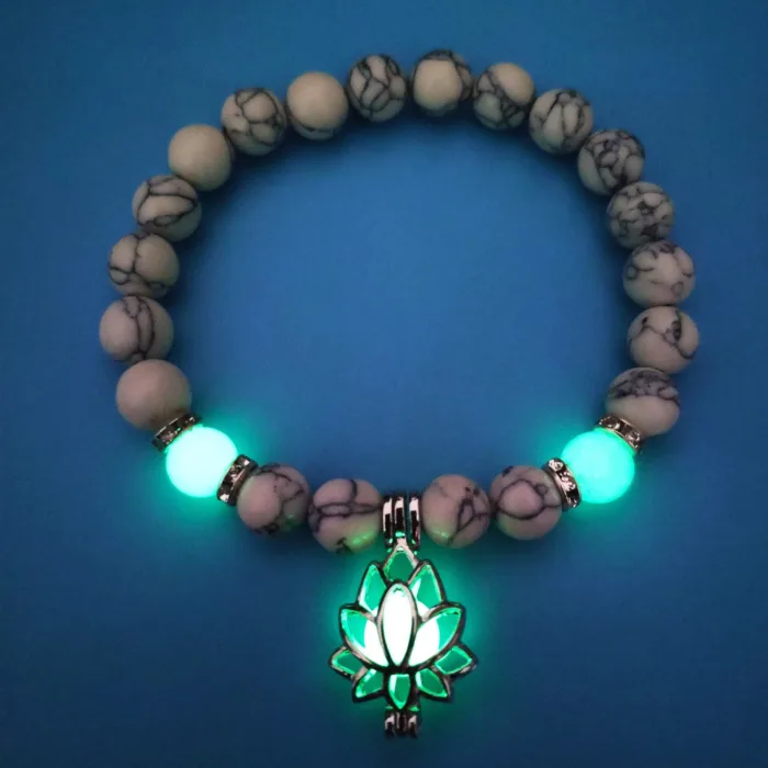 Energy Luminous Lotus Natural Stone Bracelet Yoga Healing Luminous Glow In The Dark Charm Beads Bracelet For Men Women Prayer Buddhism - Image 7