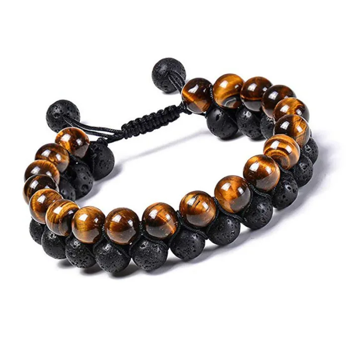 Tiger Eye Couple Bracelets Matte Black Agate Beads Bracelet - Image 8