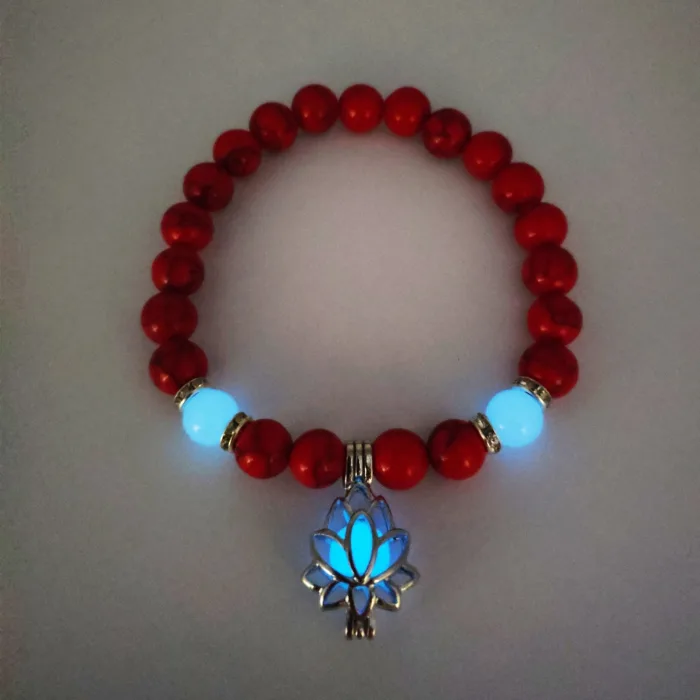 Energy Luminous Lotus Natural Stone Bracelet Yoga Healing Luminous Glow In The Dark Charm Beads Bracelet For Men Women Prayer Buddhism - Image 8