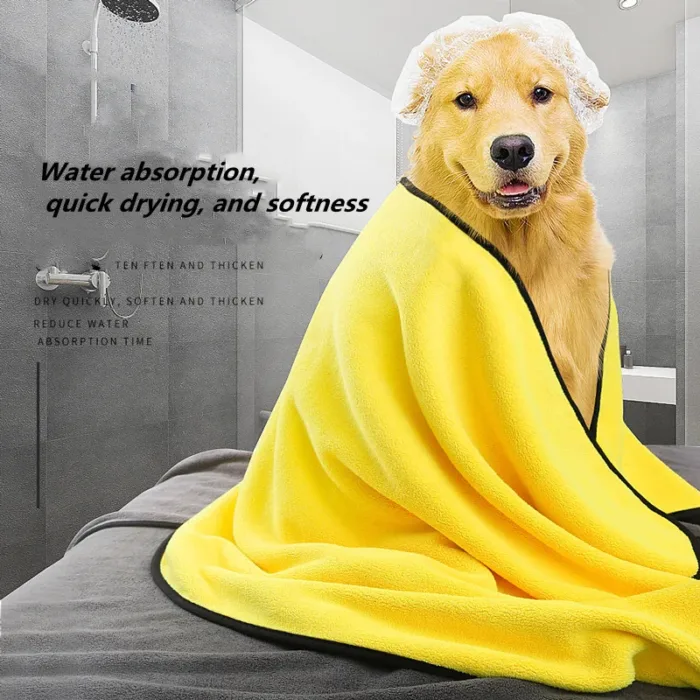 Dog Towels For Drying Dogs Drying Towel Dog Bath Towel, Quick-drying Pet Dog And Cat Towels Soft Fiber Towels Robe Super Absorbent Quick Drying Soft Microfiber Pet Towel For Dogs, Cats Yellow - Image 8