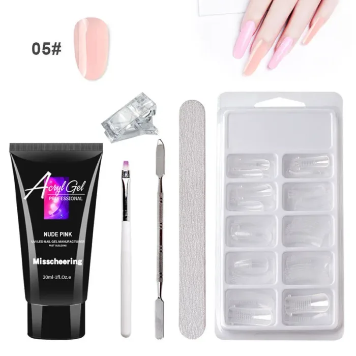 Painless Extension Gel Nail Art Without Paper Holder Quick Model Painless Crystal Gel Set - Image 6