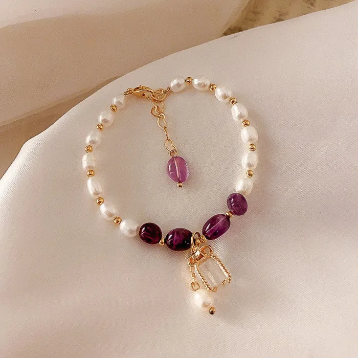 Transfer Flourishing Peach Blossom Baroque Pearl Bracelet - Image 3