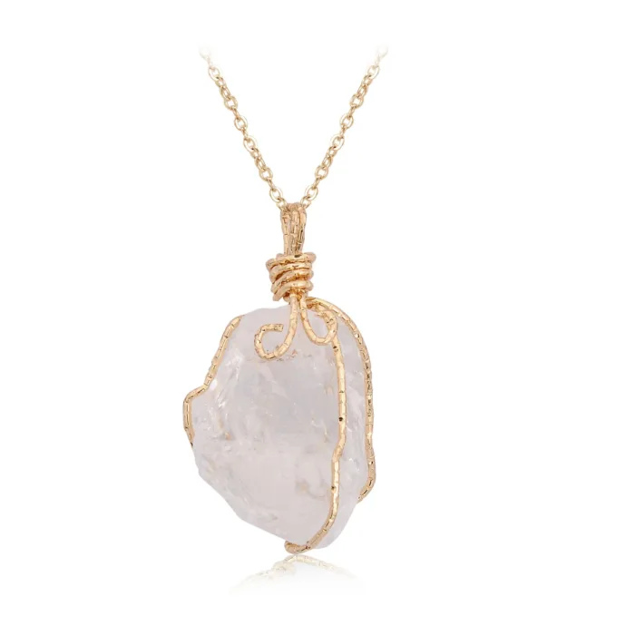 Natural stone pendant irregular crystal rough necklace - Image 14