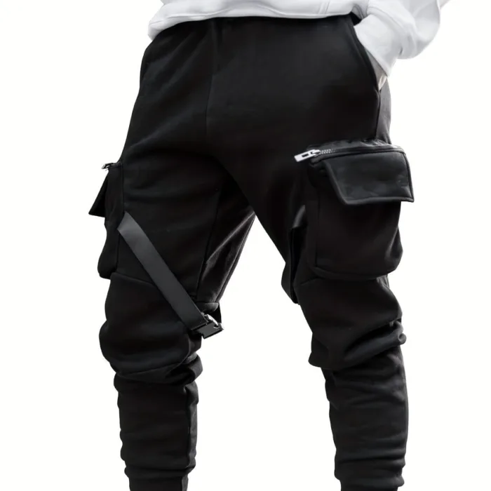 European Hip Hop Multi-pocket Ankle-tied Trousers - Image 5