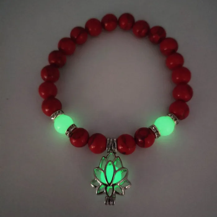 Energy Luminous Lotus Natural Stone Bracelet Yoga Healing Luminous Glow In The Dark Charm Beads Bracelet For Men Women Prayer Buddhism - Image 9