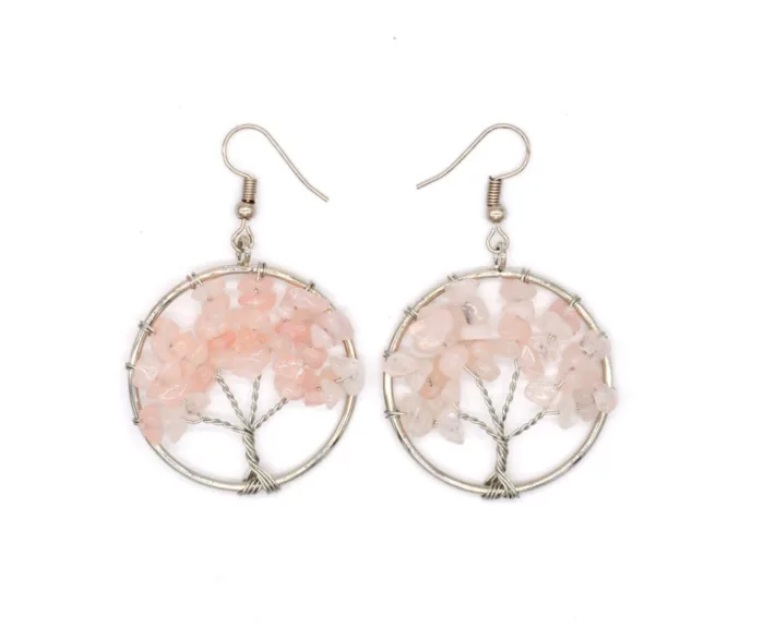 Natural Crystal Crushed Stone Tree Wishing Tree Earrings Crystal Tree Earrings Jewelry - Image 6