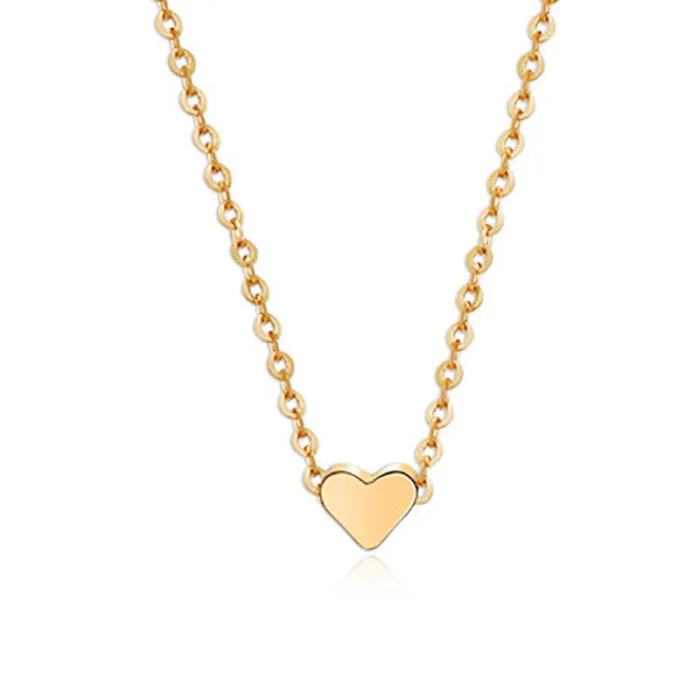 Simple Fashion Gold Color Double-sided Love Pendant Necklaces Clavicle Chains Necklace Women Jewelry Valentines Day Gift - Image 10