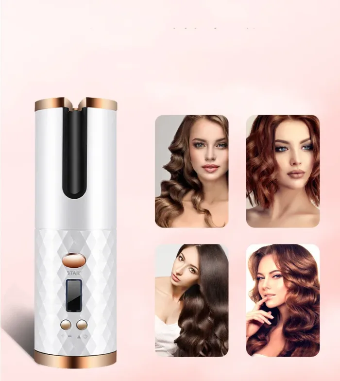 Rechargeable Automatic Hair Curler Women Portable Hair Curling Iron LCD Display Ceramic Curly Rotating Curling Wave Styer - Image 3