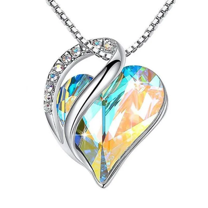 925 Sliver Heart Shaped Geometric Necklace Jewelry Women's Clavicle Chain Valentine's Mothers Day Gift - Image 5