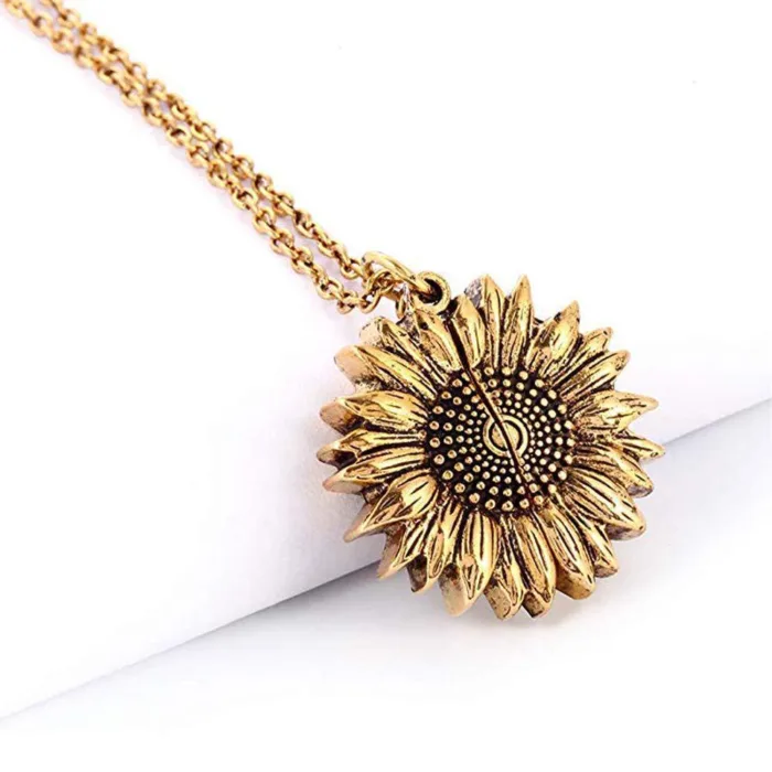 You Are My Sunshine Sunflower Necklace Women Men - Image 5