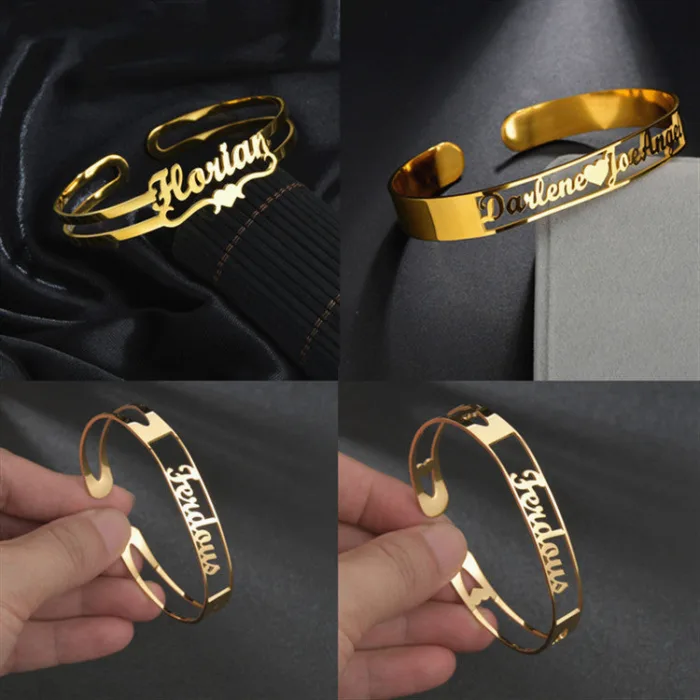 Customized Name Bracelet Personalized Custom Bangles Stainless Steel Jewelry - Image 4