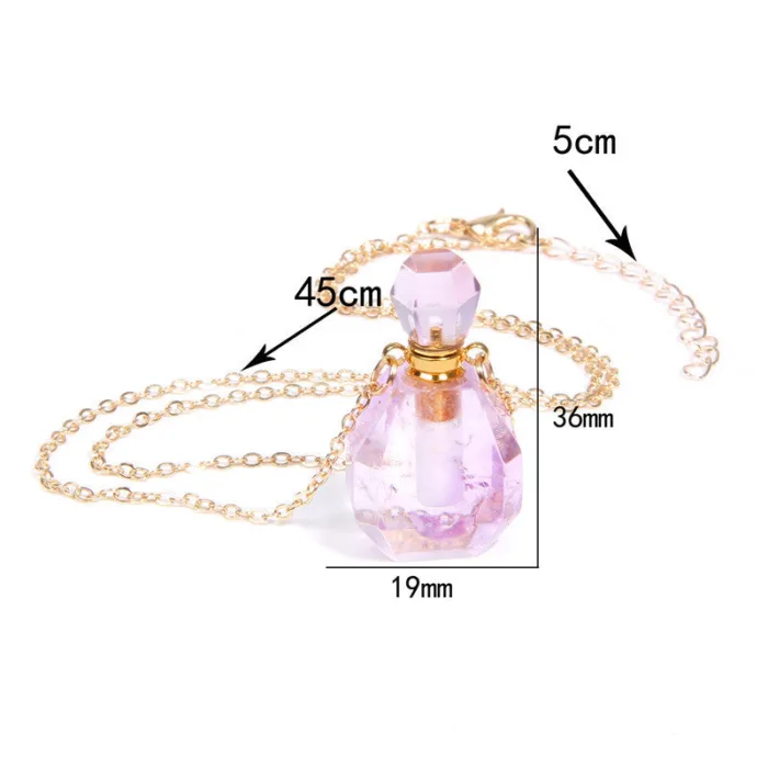 Perfume bottle crystal pendant necklace - Image 5