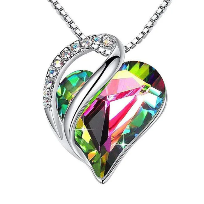 925 Sliver Heart Shaped Geometric Necklace Jewelry Women's Clavicle Chain Valentine's Mothers Day Gift - Image 6