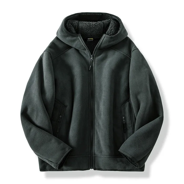 New Men's Autumn And Winter Polar Fleece Jacket Warm Jacket Cotton-padded Coat - Image 9