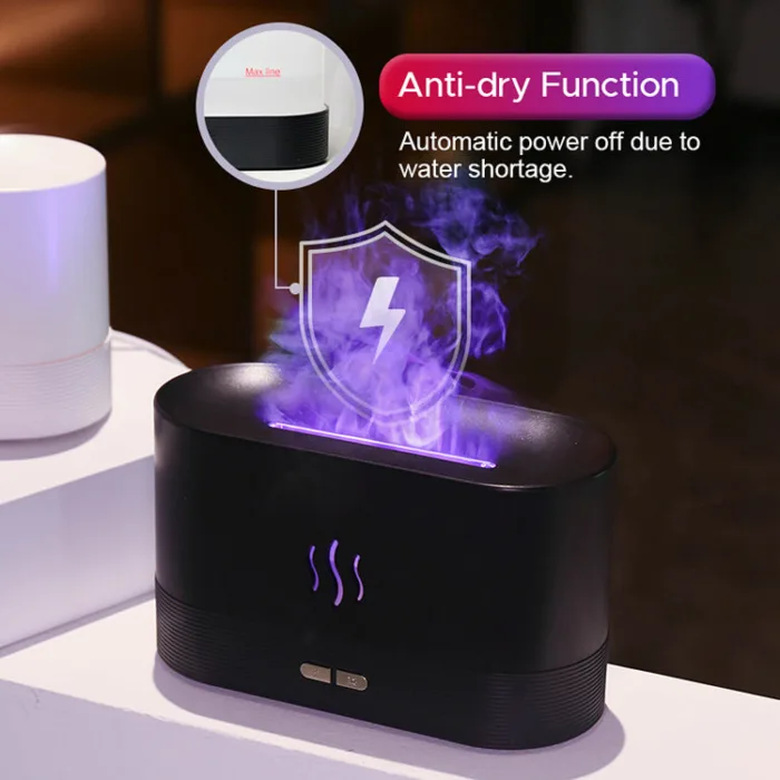 2022 Best Selling USB Ultrasonic Flame Humidifier Led RGB Colorful Essential Oil Fire Flame Aroma Diffuser - Image 6