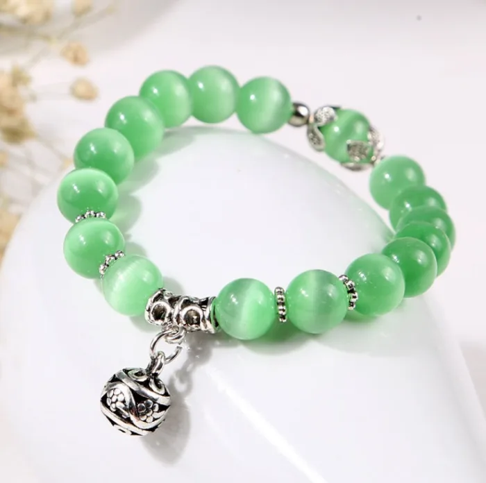 Natural opal beads bracelets crystal fashion women bracelet vintage stainless steel braceletes for women - Image 3