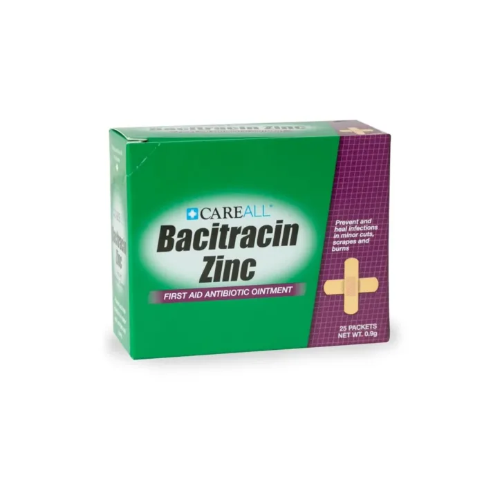 CareAll Bacitracin Antibiotic Zinc Ointment 0.9gr Foil Packet (25 Pack). First Aid Ointment to Prevent and Heal Infections for Minor Cuts, Scrapes and Burns. - Image 4