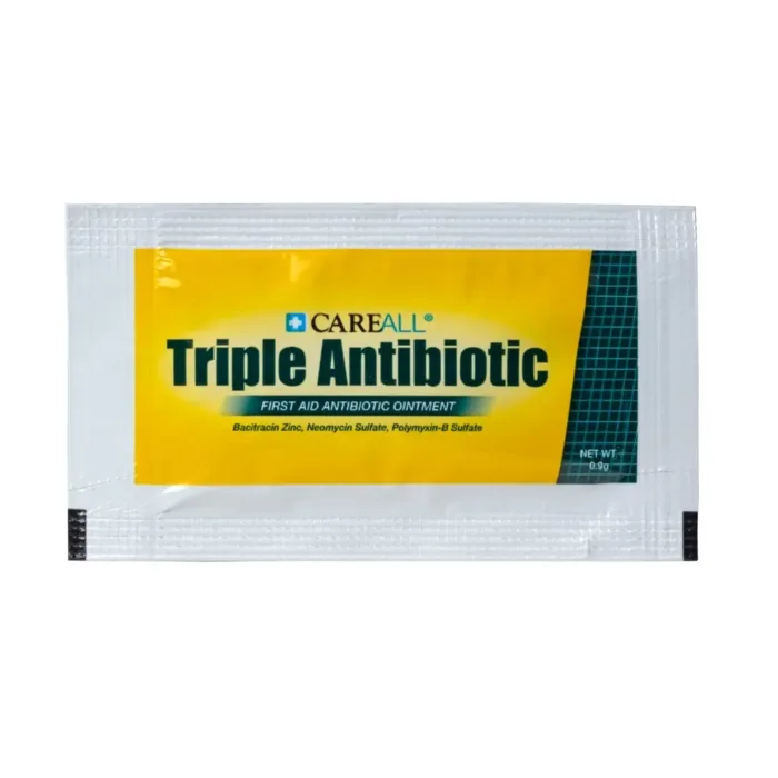 CareAll Triple Antibiotic Ointment 0.9gr (25 Pack) Foil Packet, First Aid for Minor Scrapes, Cuts, and Burns. Helps Prevent Infection. Contains Bacitracin Zinc, Neomycin Sulfate, Polymyxin B Sulfate - Image 6