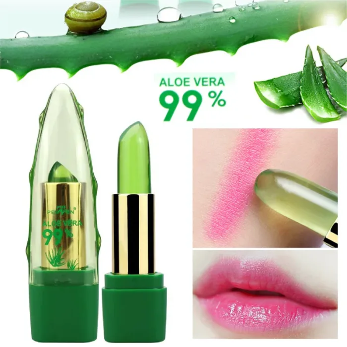 Aloe Vera Gel Color Changing Lipstick Gloss  Moisturizer Anti-drying Desalination Fine-grain Lip Blam Care - Image 3