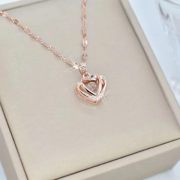 Valentines Day Gift Perfume Bottle Pendant Titanium Steel Necklace Korean Trend Zircon Luxury Female Necklace Charm Jewelry Gift Fashion Jewelry Woman - Image 24