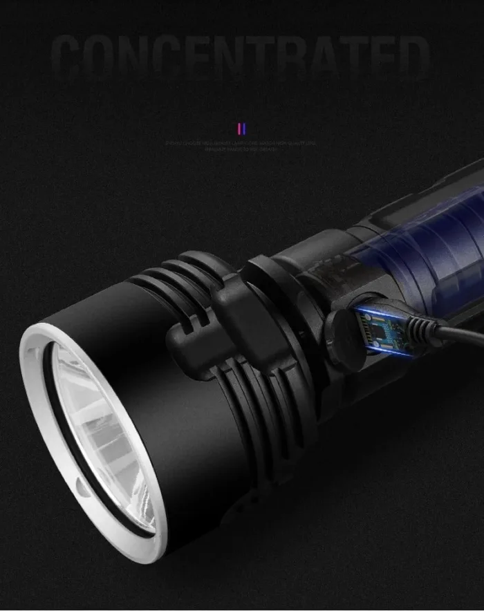 Strong Flashlight Focusing Led  Light Rechargeable Super Bright LED Outdoor Xenon Lamp - Image 4