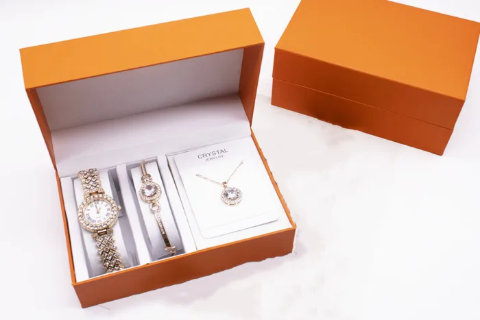 3-piece Rhinestone Watch Set With Bracelet And Necklace - Image 5