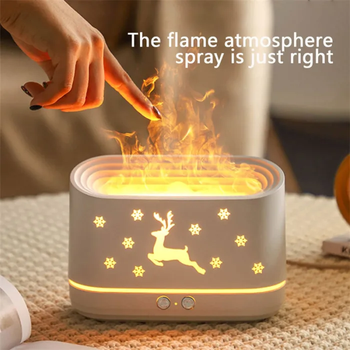 Elk Flame Humidifier Diffuser Mute Household Atmosphere Lamp Christmas Home Decorations - Image 5