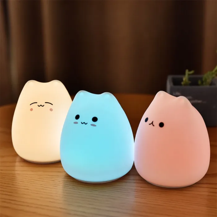 Silicone Touch Sensor LED Night Light For Children Baby Kids - Image 3