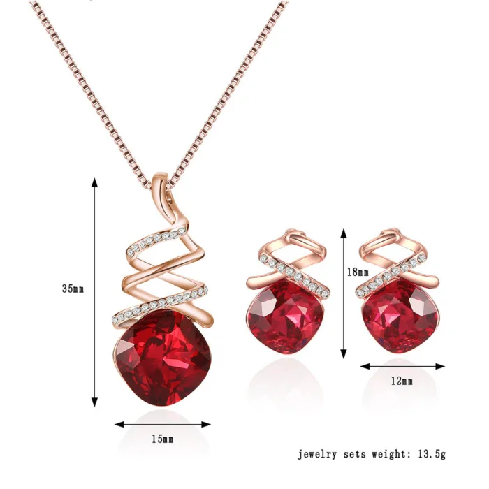 Jewelry Set Bridal Necklace Earrings Fashion Jewelry Set - Image 2