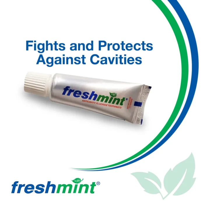 144 Tubes of Freshmint 0.6 oz. Anticavity Fluoride Toothpaste, Metallic Tube, Tubes do not have Individual Boxes for Extra Savings, Travel Size - Image 3